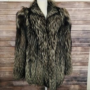 🔥Gorgeous 🔥New Raccoon real fur jacket Sz L